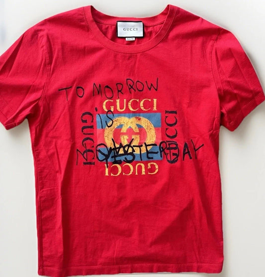 Size XL- Gucci Coco Capitan Red Logo T-Shirt 100% Authentic
