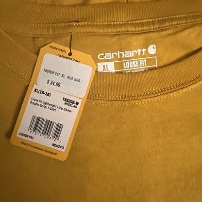 Size XL-Carhartt Loose Fit Lightweight Long-sleeve Graphic Script Tee (Women’s)