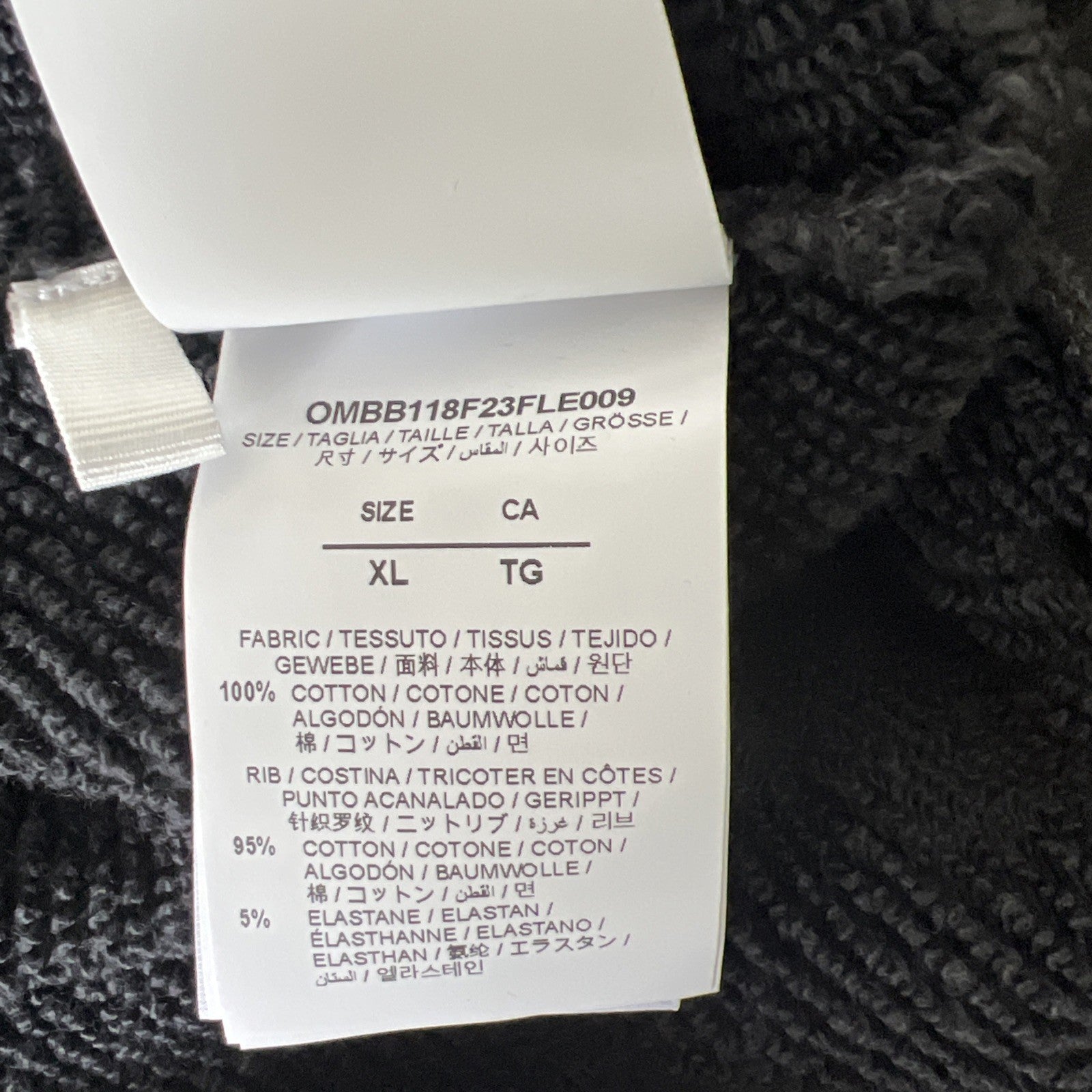 Size XL- Off-White BW St. Matthew Over Hoodie 'Black/Grey’ - No Drawstring