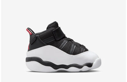 Size 9C - Jordan 6 Rings Black White University Red (Toddler)