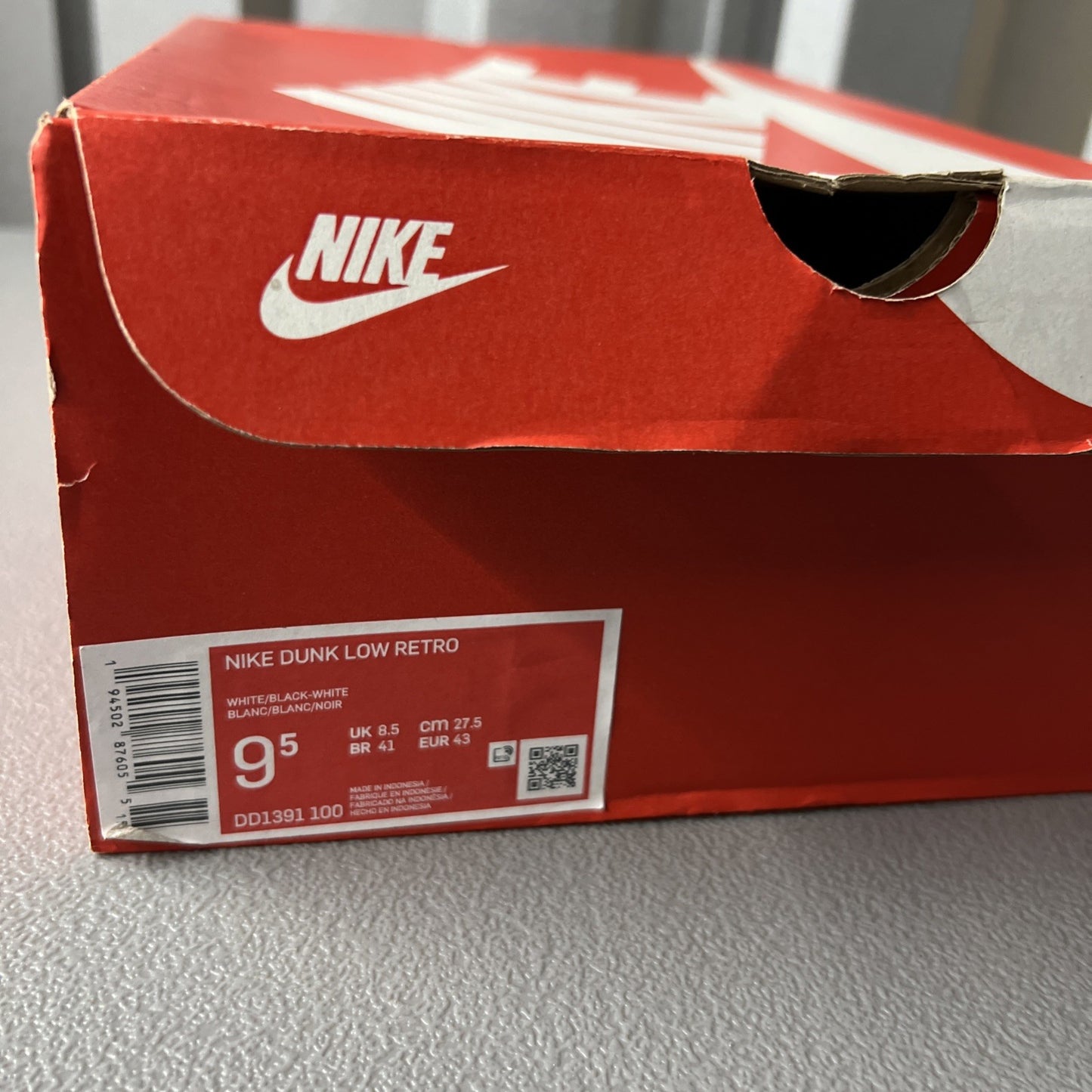 Size 9.5 Men’s or 11 Wmns - Nike Dunk Low Retro White Black ‘Panda’