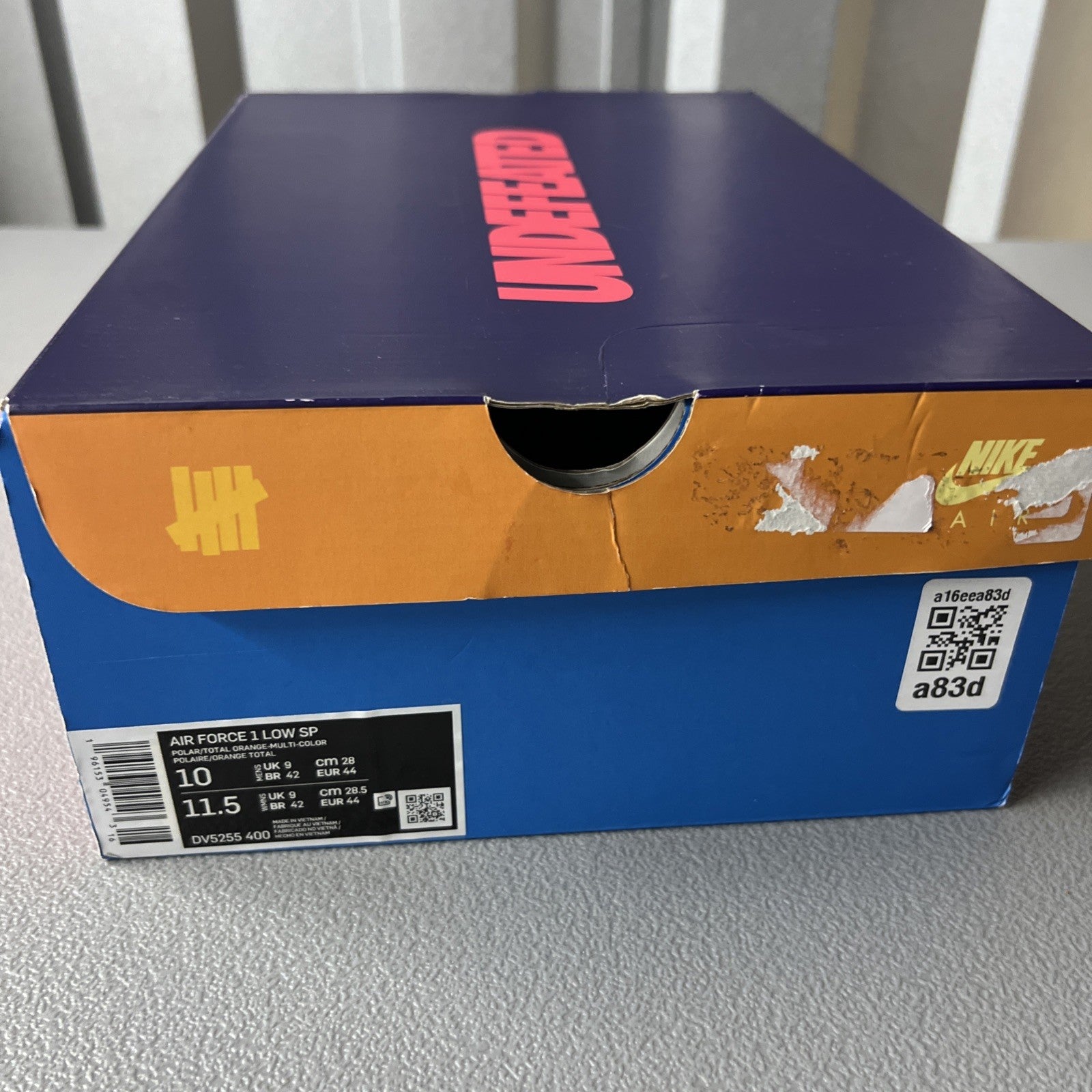 Size 10 - Nike Undefeated x Air Force 1 Low Total Orange