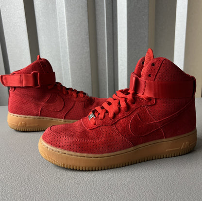 Size 9 Wmns or Men’s 7.5- Nike Air Force 1 Suede High University Red