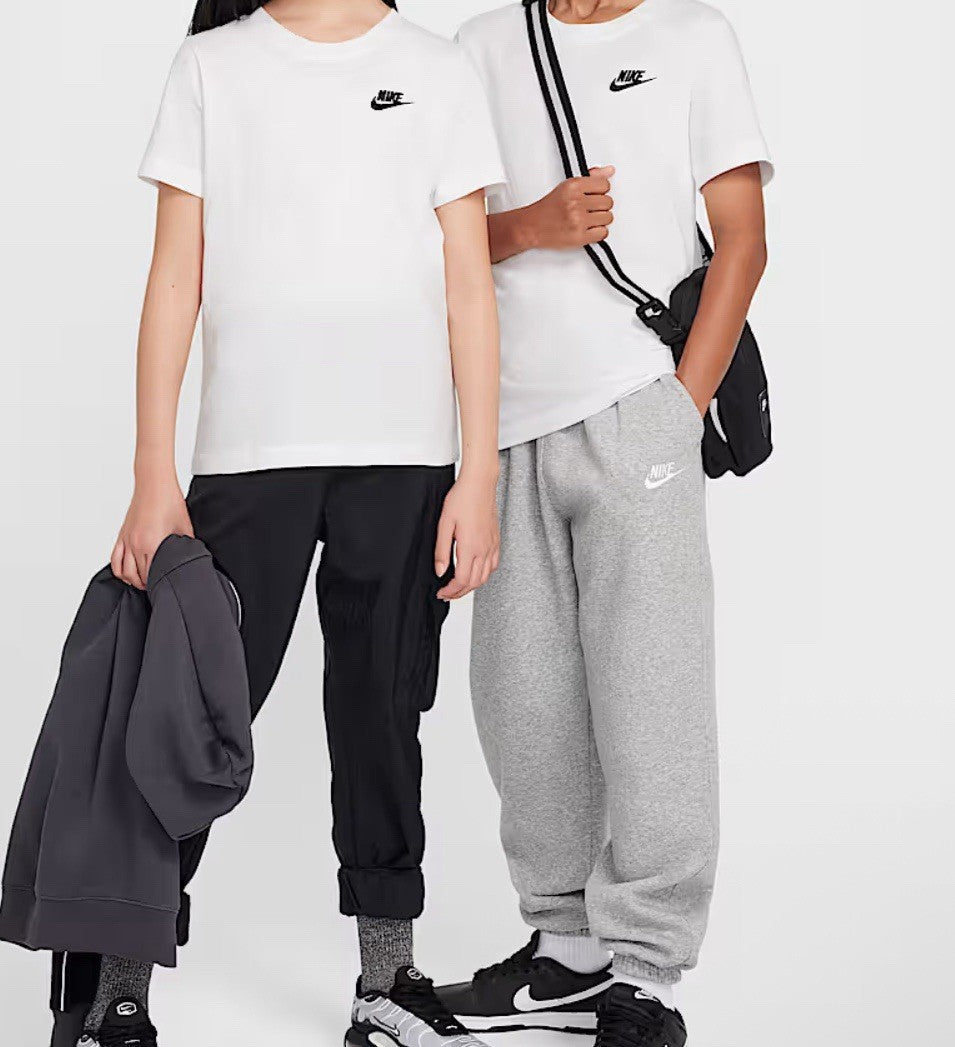Size Small- The Nike Tee Sportswear Embroidered Big Kids T-Shirt - White