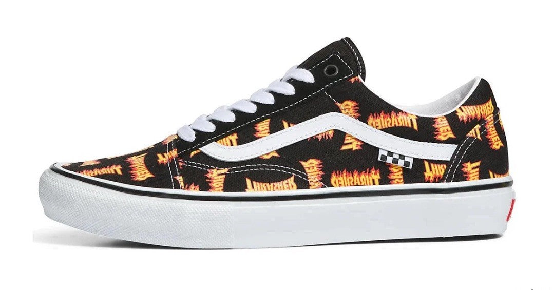 Size 8.5 - Vans Thrasher x Skate Old Skool 'Allover Thrasher Flame Logo