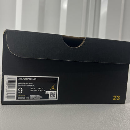 Size 9 - Air Jordan 1 Mid 'Gym Red Black Toe'