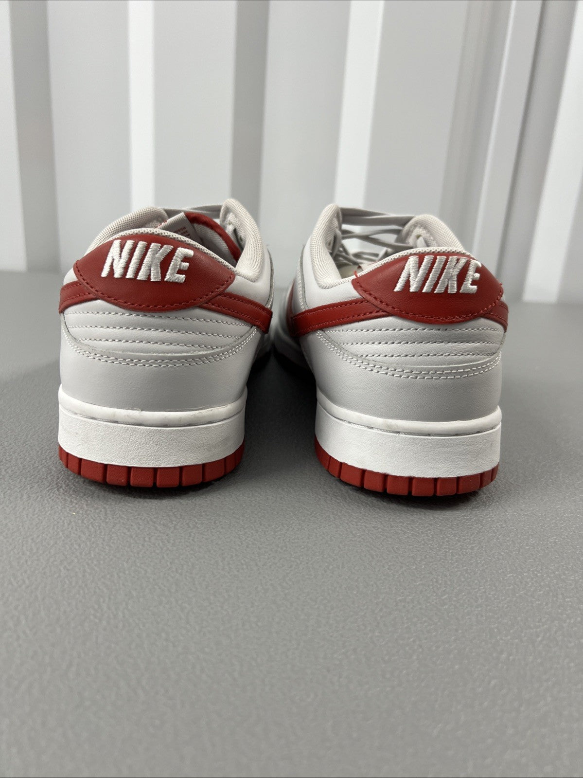 Size 13 Nike Dunk Low Vast Grey Varsity Red