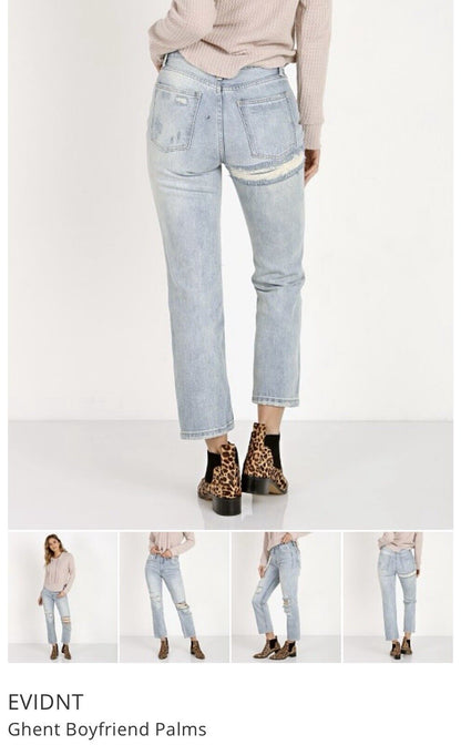 Anthropologie EVIDNT Los Angeles Ghent Boyfriend Palms Size 26 Jeans