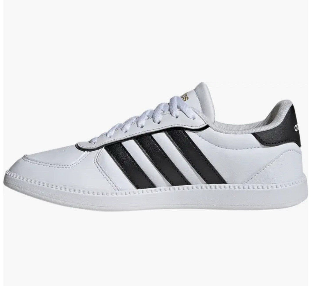 Size 8 - Adidas Breaknet Sleek Sneaker White, Black and Gold Metallic (Women’s)