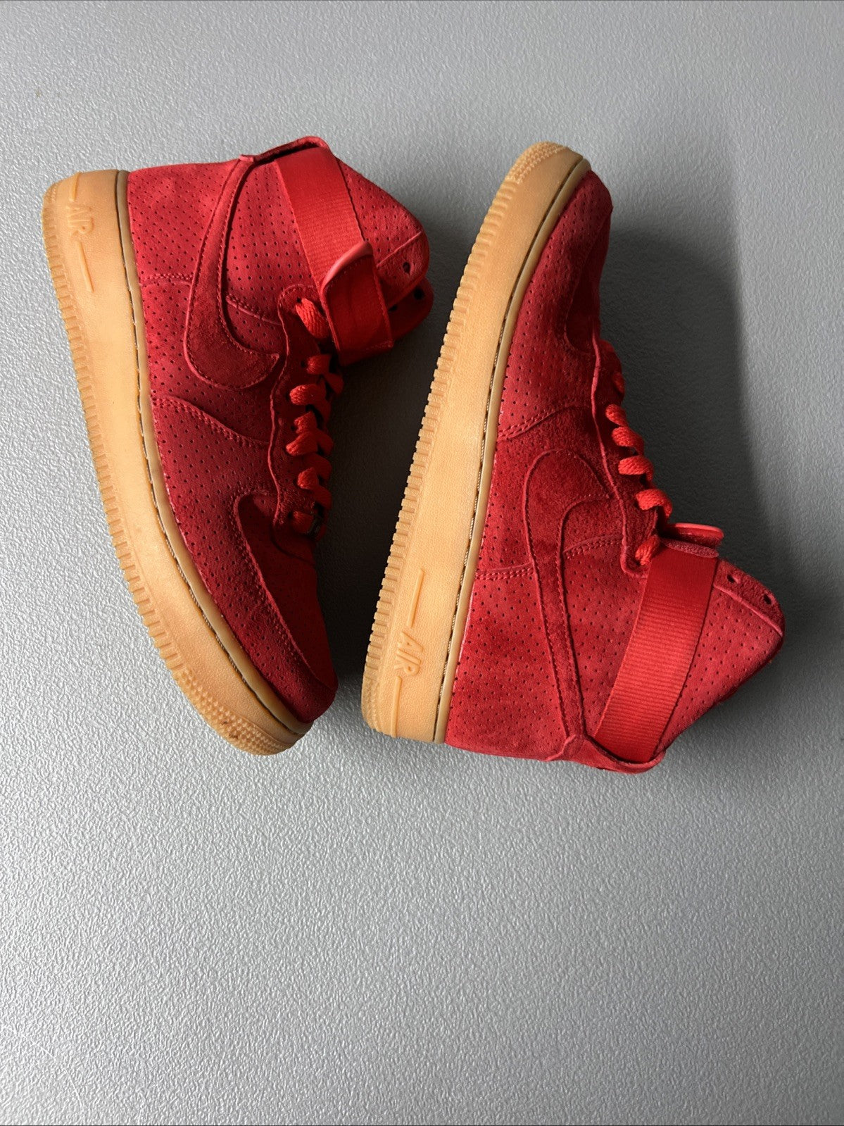 Size 9 Wmns or Men’s 7.5- Nike Air Force 1 Suede High University Red