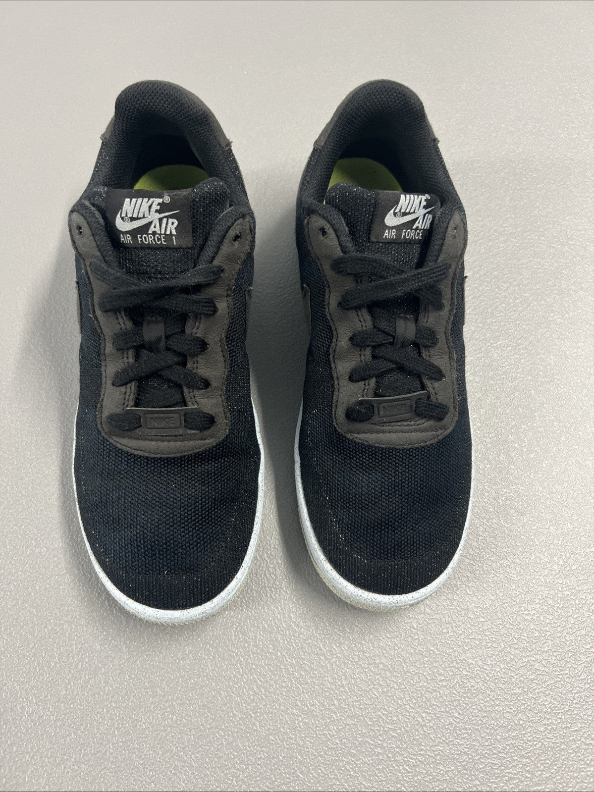 Size 6.5Y - Nike 1 Air Force 1 Crater Flyknit GS 'Black Chambray Blue'