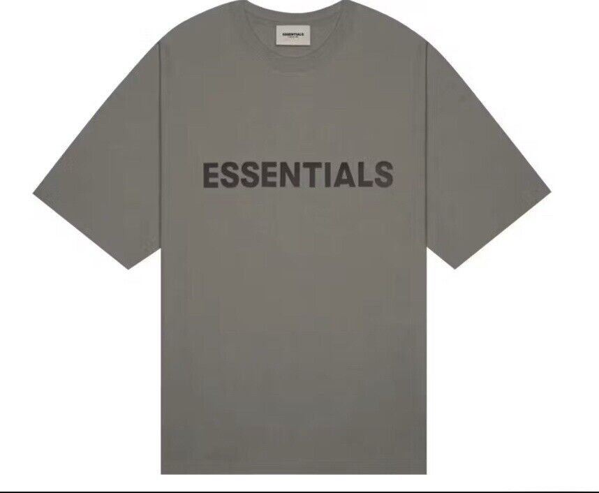 Fear of God Essentials Boxy T-Shirt Applique Logo Cement Size Small