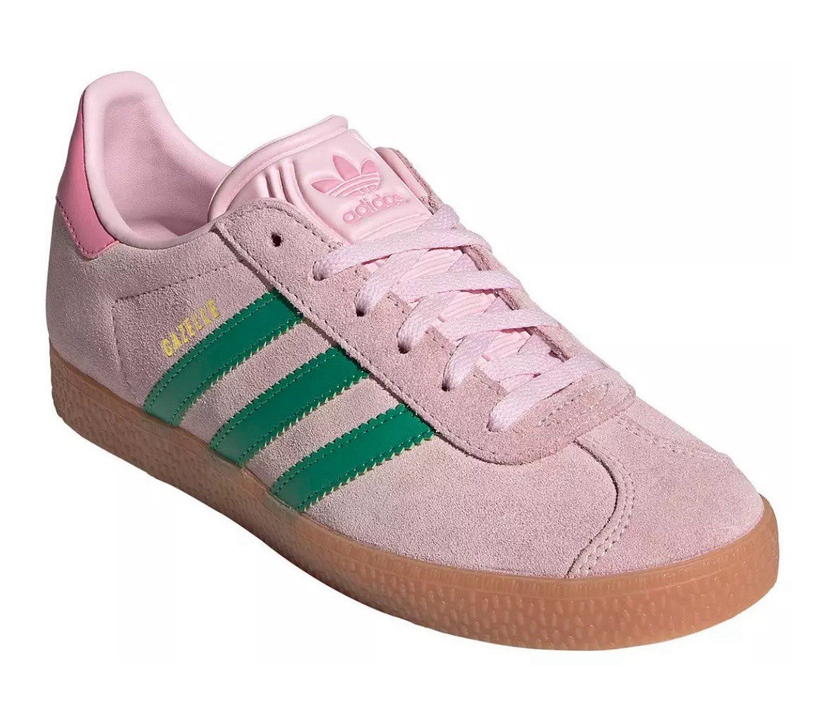 Size 5Y or 6.5 Wmns- adidas Gazelle Clear Pink Court Green Bliss Pink (GS)