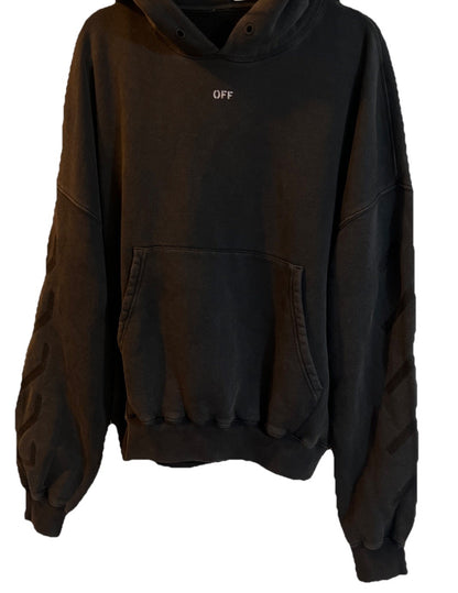 Size XL - Off-White BW St. Matthew Over Hoodie 'Black/Grey’ - No Drawstring