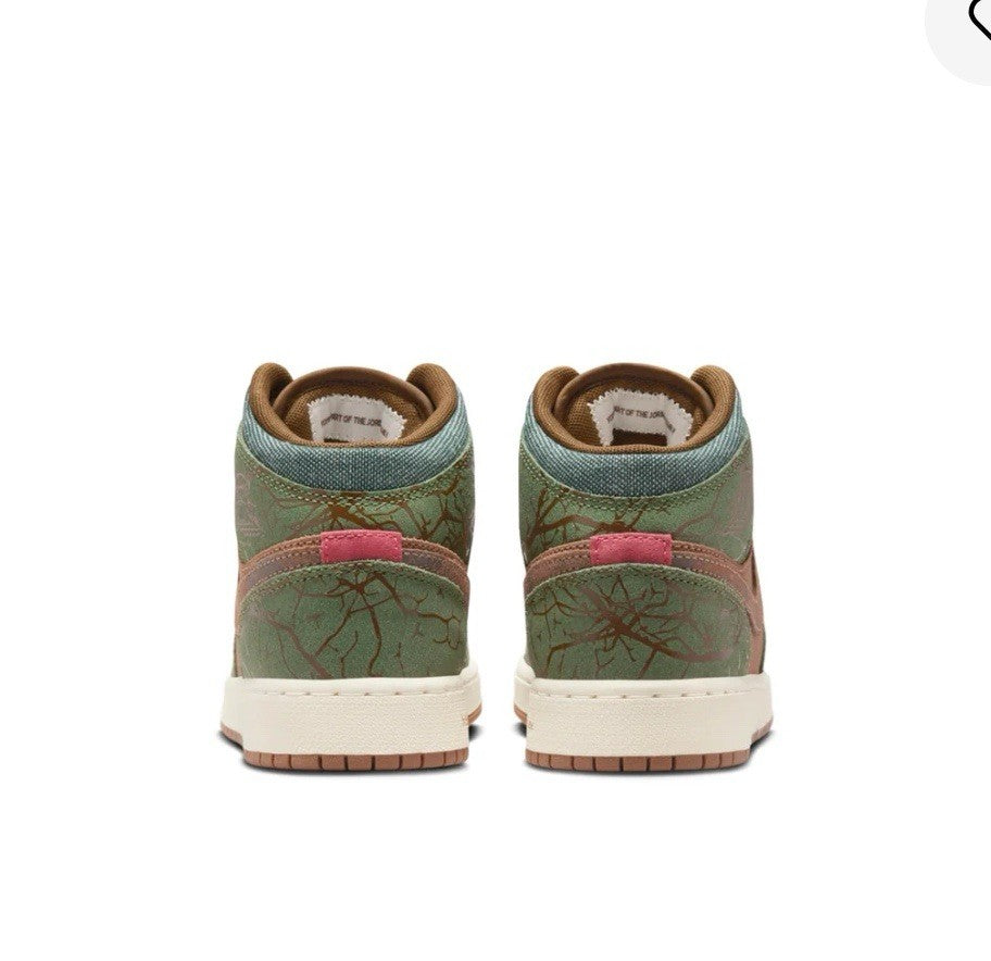 Size 6.5Y or 8 Wmns- Air Jordan 1 Mid GS 'Treeline’