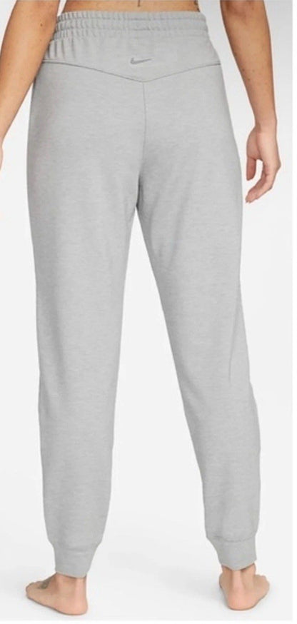Size Medium- Nike Yoga Dri-Fit 7/8 Terry Fleece  Joggers Gray Drawstring Women’s