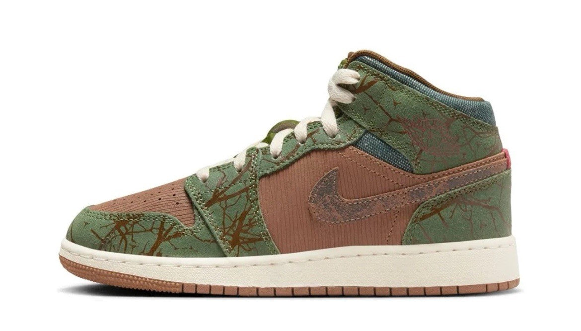 Size 6.5Y or 8 Wmns- Air Jordan 1 Mid GS 'Treeline’