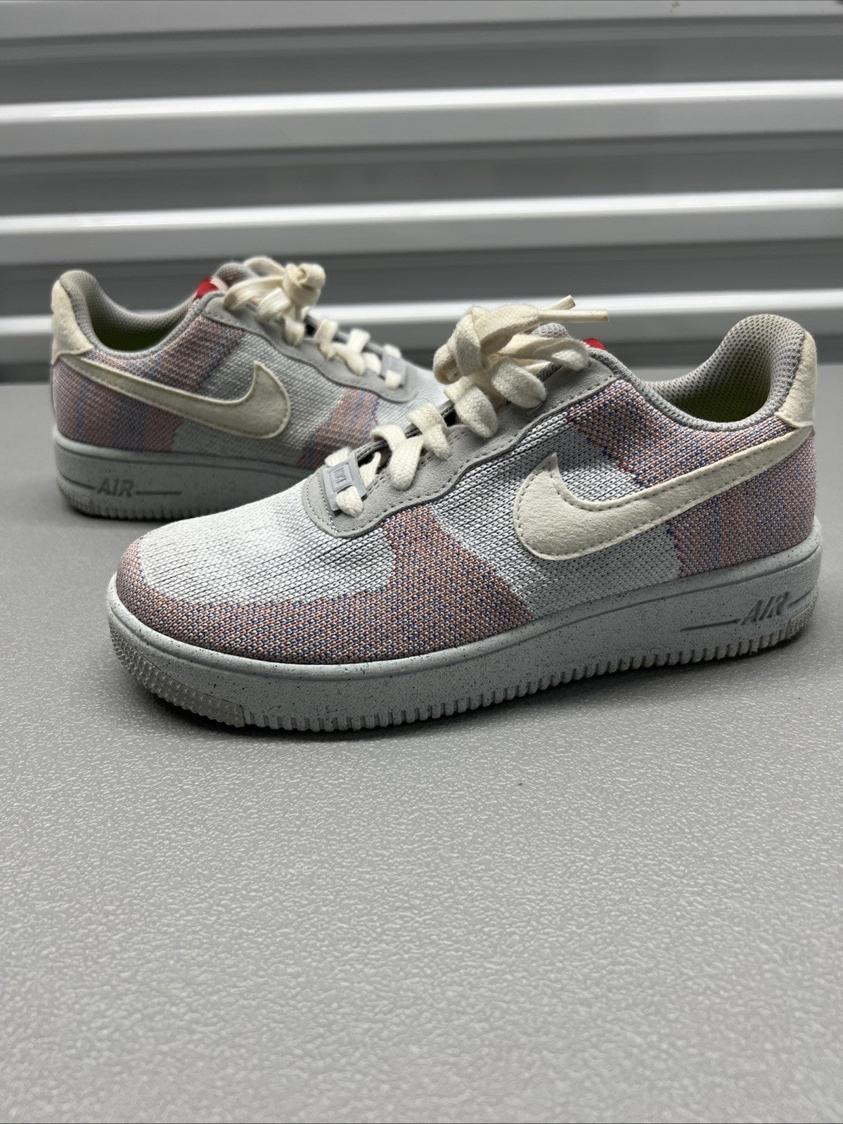 Size 4.5Y - Nike Air Force 1 Crater Flyknit GS 'Wolf Grey'