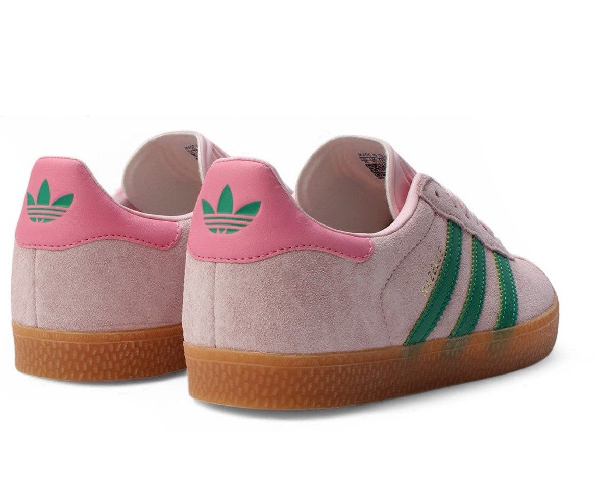 Size 5Y or 6.5 Wmns- adidas Gazelle Clear Pink Court Green Bliss Pink (GS)