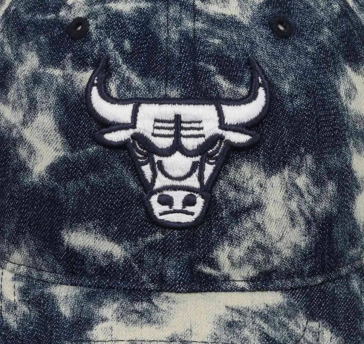 Chicago Bulls NBA Denim Acid Wash Mitchell & Ness Hat Snapback Hat Blue Cotton