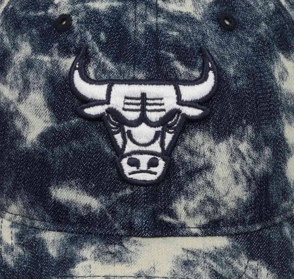 Chicago Bulls NBA Denim Acid Wash Mitchell & Ness Hat Snapback Hat Blue Cotton