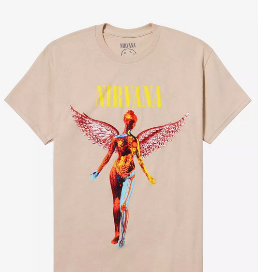 Size Small- Nirvana In Utero Beige T-Shirt