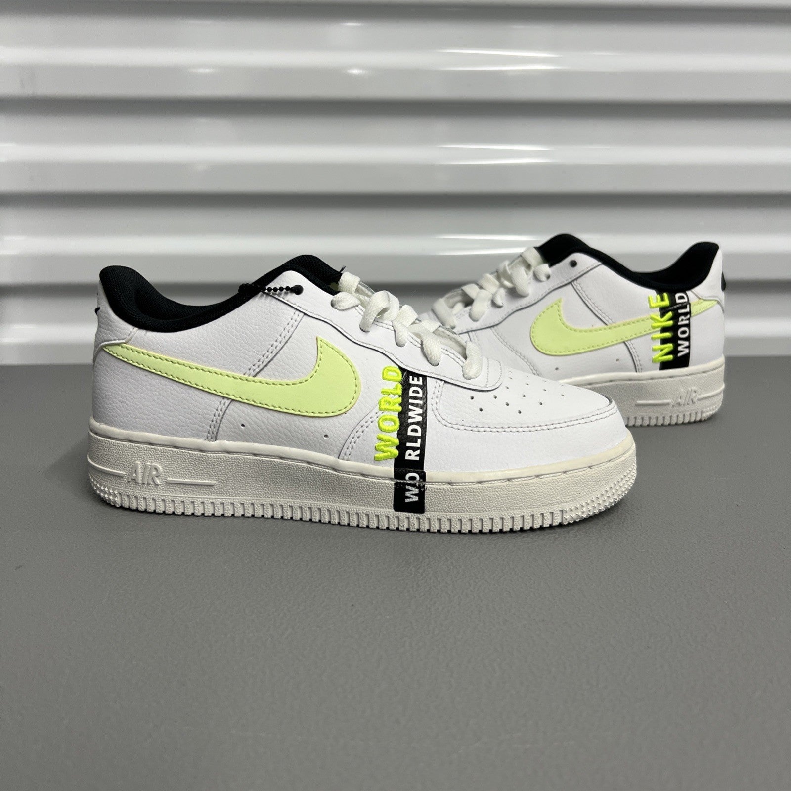 Size 4.5Y - Nike Air Force 1 LV8 1 'Worldwide Pack White Barely Volt' CN8536-100