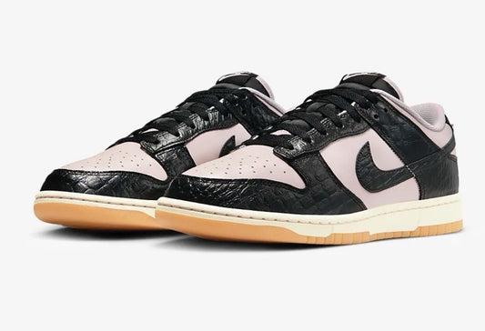 Size 9.5 - Nike Dunk Low Black Platinum ‘Violet Croc’ with Extra Laces
