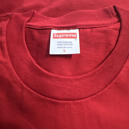 Size Large- Supreme Men's Red Pre-shrunk 100% Cotton Tee