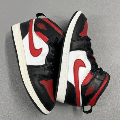 Size 2.5Y- Air Jordan 1 Mid PS 'Black Fire Red’
